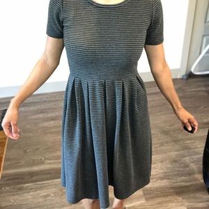 LulaRoe Gray Striped Dress